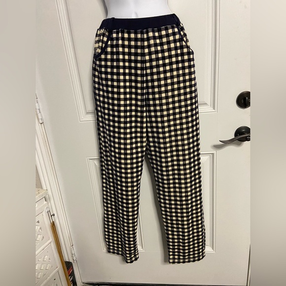 Sonia Rykiel Black and Cream Checkered Trousers - Picture 1 of 7